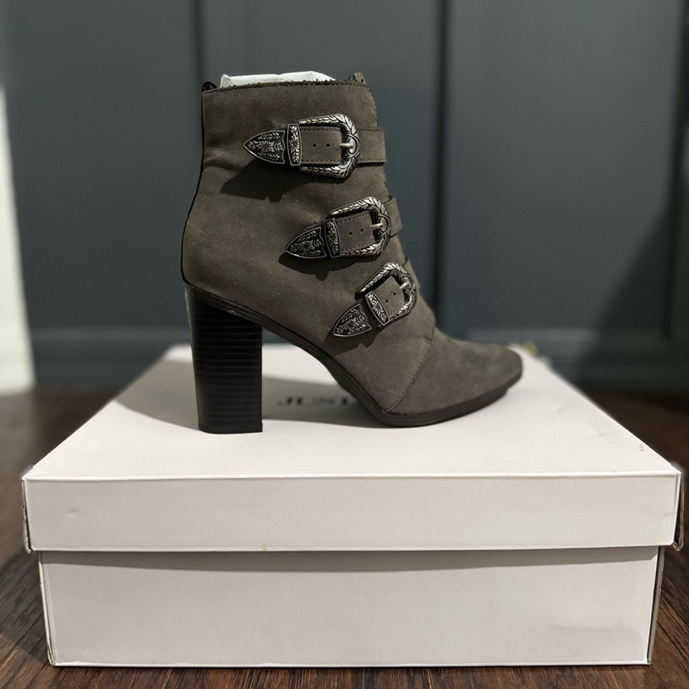 JustFab Grey Booties - Never Worn